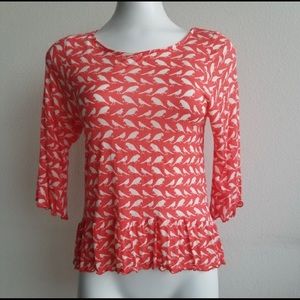 Anthropologie Weston Wear High-Low Bird Print top size XS